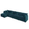 Modular Sectional Sofa for Living Room,U Shaped Couch 5 Seater Convertible Sectional Couch with 1 Ottoman ,Blue Chenille
