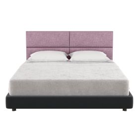 Jaxx Panelist Modern Padded Headboard â€“ Set of 4 Wall Mounted Panels (Each 11.25" x 30") - Queen, Plum Microvelvet
