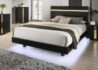 Black 1pc Queen Size Bed Underbed LED Modern Bedroom Furniture Acrylic Trim Mattress Ready Bedframe