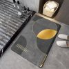 2 Pieces Modern Black&Gold Bath Tub Mat Set Non-Slip Rubber Backing 20" x 32"&16" x 24"