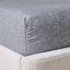 300 Thread Count 4-Piece Cotton Percale Ziggy Geo Print Grey Flannel Bed Sheet Set, Full