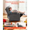 Kids Recliner Chair, Toddler Lounger with Cup Holders & Pockets, 107° to 126° Adjustable Back