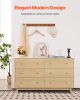 VEVOR 6 Drawer Dresser, Wooden Chest of Drawers with Sliding with Anti-tip Device, Modern Minimalist Dresser Chest