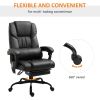 6-Point Vibration Massage Chair, Height Adjustable Reclining Computer Chair with Retractable Footrest, Black