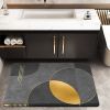 2 Pieces Modern Black&Gold Bath Tub Mat Set Non-Slip Rubber Backing 20" x 32"&16" x 24"