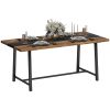 HOMCOM Industrial Kitchen Table for 8 People, 70.9" Long Dining Table with Large Tabletop and Steel Legs for Dining Room, Brown