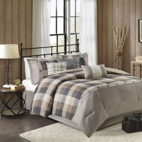 7 Piece Herringbone Comforter Set