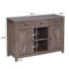 120x40x85cm Vintage With Storage Shelves With Drawers And Compartments Particleboard Triamine Veneer Cabinet Gray