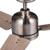 48 in. Integrated LED Farmhouse Indoor/Outdoor Nickel Smart Ceiling Fan with Remote Control