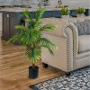 40" Artificial Palm Plant in Black Plastic Pot