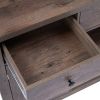 120x40x85cm Vintage With Storage Shelves With Drawers And Compartments Particleboard Triamine Veneer Cabinet Gray