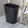 (3 pack) 10 Gallon Rectangular Wastebasket, Large Open Plastic Trash Can for Kitchen, Black