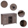 120x40x85cm Vintage With Storage Shelves With Drawers And Compartments Particleboard Triamine Veneer Cabinet Gray