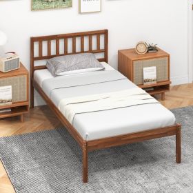 Twin/Full/Queen Size Wood Bed Frame with Headboard and Slat Support
