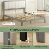 Bed frame with headboard, platform bed frame, easy to assemble, gray