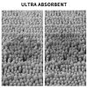 Chenille Bath Rugs Mat for Bathroom Slip-Resistant Shag Chenille Bath Rugs Mat Extra Soft and Absorbent Bath Rug for Shower Room Machine-Washable Fast