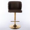 Furniture Swivel Barstools Adjustable Seat Height, Modern PU Upholstered Bar Stools with the whole Back Tufted, for Home Pub and Kitchen Island(Brown