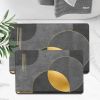 2 Pieces Modern Black&Gold Bath Tub Mat Set Non-Slip Rubber Backing 20" x 32"&16" x 24"