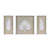 Framed Rice Paper Palm Leaves 3-piece Shadowbox Wall Decor Set