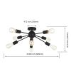 Modern 8 Light Sputnik Chandelier Light Fixtures Black Semi Flush Mount Ceiling Lighting Industrial Vintage Mid-Century Starburst Style Ceiling Lamp f