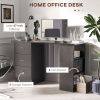 47 Inches Home Office Desk with 3-Tier Storage Shelves, Computer Desk with Drawers, Study Writing Table, Black