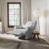 Swivel Recliner Chair, Comfy Glider Rocking Chairs with Lumbar Pillow and Footrest, Upholstered Swivel Rocking Chair for Bedroom,Nursery,Light Gray