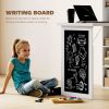 Fold-out Convertible Office Desk, Wall Mount Computer Desk with Blackboard and Side Shelf, White
