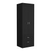 Armoire Tarento, Two Drawers, Black Wengue Finish