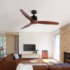 in. Integrated LED Farmhouse Indoor/Outdoor Black Smart Ceiling Fan with Remote Control