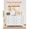 6 Drawer Dresser, Wooden Chest of Drawers with Sliding and Anti-tip Device, Retro Minimalist Dresser Chest