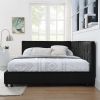 Full Size Upholstered Tufted Bed Frame, Sofa Bed Frame with Comfortable Backrest and Armrests, Full Size Bed for Bedroom, Living Room,Velvet