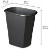 (3 pack) 10 Gallon Rectangular Wastebasket, Large Open Plastic Trash Can for Kitchen, Black