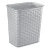(2 pack) 3.4 Gallon Weave Wastebasket, DÃ©cor Trash Can and Space Efficient Shape, Light Gray