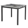 LEONCIA BAR TABLE AND 4 BAR STOOLS