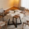 4 Person Rectangular Dining Table Small Kitchen Dining Room Table with Metal Foot in Industrial Style (table only)