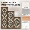 100% Non Slip Kitchen Rugs Sets of 3 Washable Boho Kitchen Mats for Floor Vintage Farmhouse Kitchen Rug Soft Runner Rug for Hallway, Laundry Room