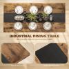 HOMCOM Industrial Kitchen Table for 8 People, 70.9" Long Dining Table with Large Tabletop and Steel Legs for Dining Room, Brown