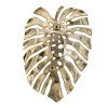 18.9x13.4x1.4" Gold Monstera Leaf Wall DÃ©cor