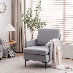 FCH Lounge Chair, Comfy Single Sofa Accent Chair for Bedroom Living Room Guestroom, Light Grey
