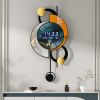 26.4"LED Silent Wall Clock Multi-function Display Voice-Activated, Dual Power Suppiy