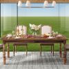62' Farmhouse Dining Table for 4-6 People, Large Wood Rectangle Kitchen Table, Modern Dinner Table Kitchen & Dining Room Furniture