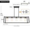 5-Light Industrial Modern Dining Room Ceiling Lighting in Matte Black Finish with Glass Shade Classic Pendant Island Lighting Fixture for Living Room