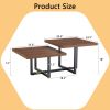 Perfectly Integrating Modern and Scandinavian Styles-Dark Walnut Double-Deck Coffee Table, Dimensions 45.2*23.62*17.91.