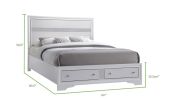Traditional Style Queen Size Storage Bed made with Wood in White