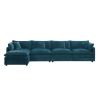Modular Sectional Sofa for Living Room,U Shaped Couch 5 Seater Convertible Sectional Couch with 1 Ottoman ,Blue Chenille