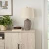Nourison Home 23 Greyish Brown Earth Tone Rustic Farmhouse Ceramic Table Lamp for Bedroom
