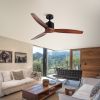 in. Integrated LED Farmhouse Indoor/Outdoor Black Smart Ceiling Fan with Remote Control