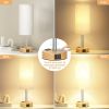 Table Lamp for Bedroom 3 Way Dimmable Touch Lamp USB C Charging Ports and AC Outlet