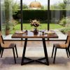 Square Dining Table, Wood Kitchen Table for 4