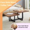 Perfectly Integrating Modern and Scandinavian Styles-Dark Walnut Double-Deck Coffee Table, Dimensions 45.2*23.62*17.91.